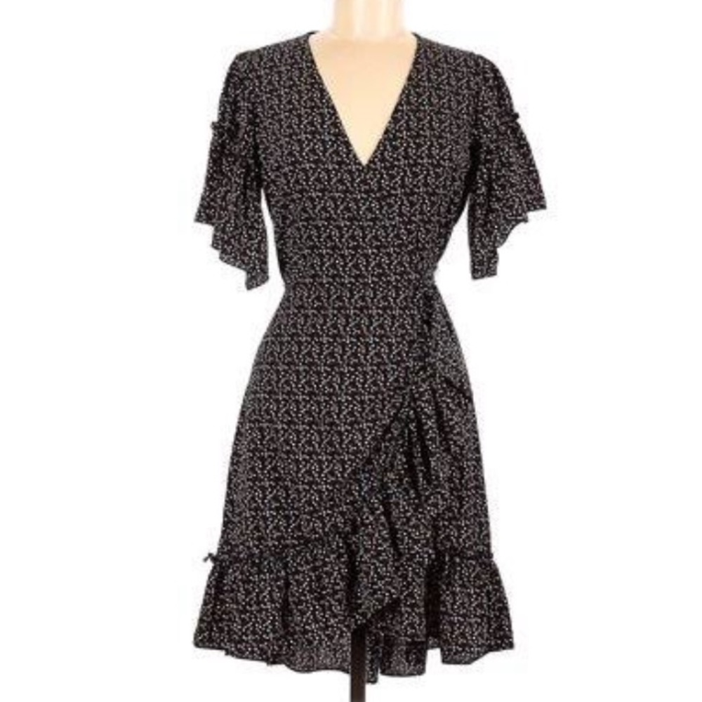 Max Studio Mini Flower Wrap Dress